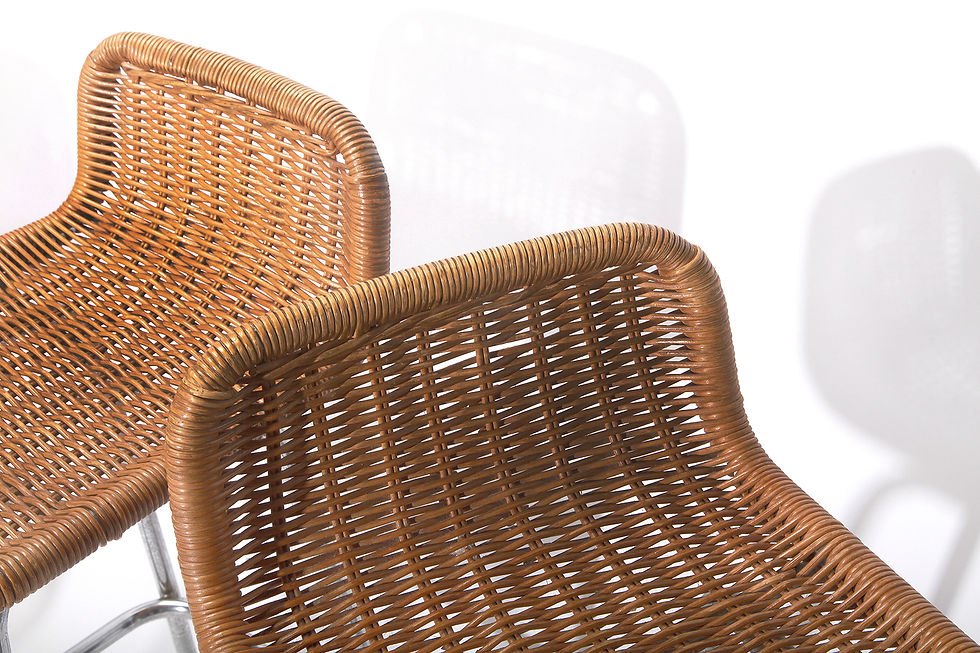 Thumbnail: Set Of Five Vintage Rattan Bar Stools, 70