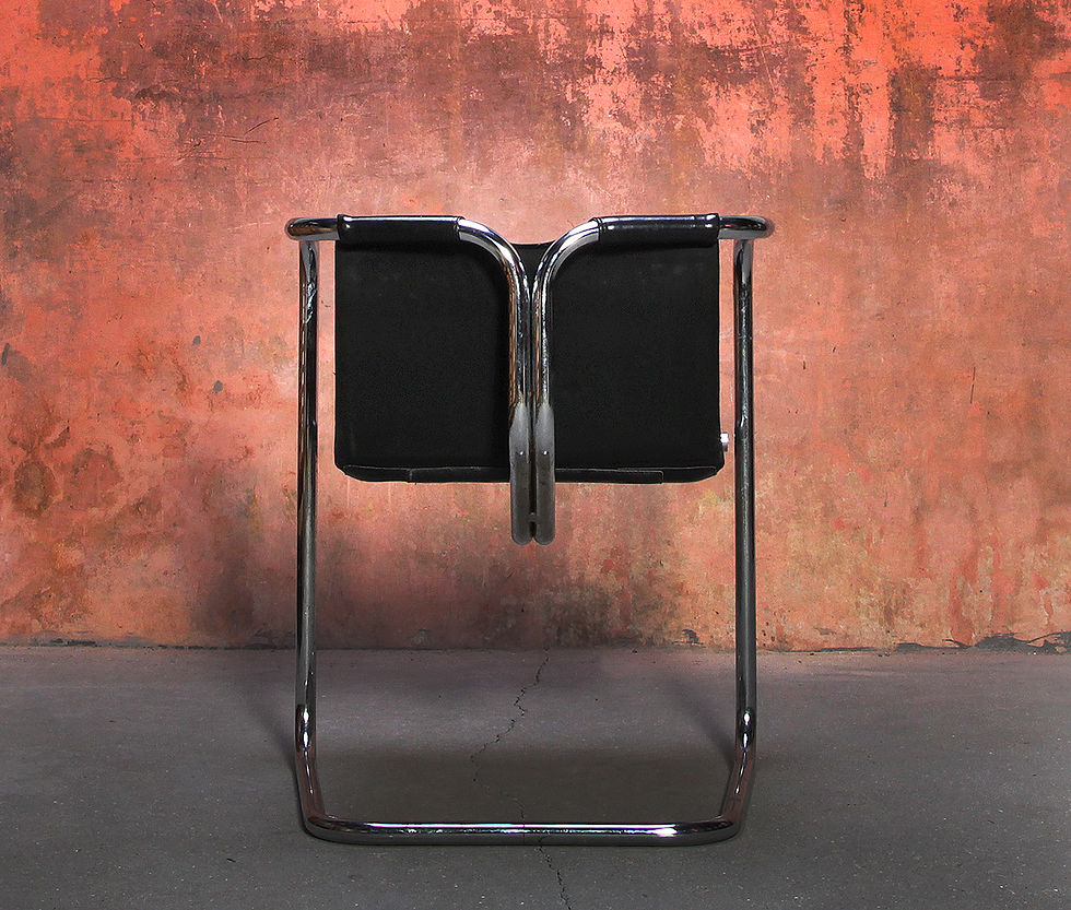 Thumbnail: Mid Century Vintage Chrome Tubular Tube Dining Chairs, Tube aArm Chair, Vintage Tubular Chairs, Tube Leather Chairs, Nardo
