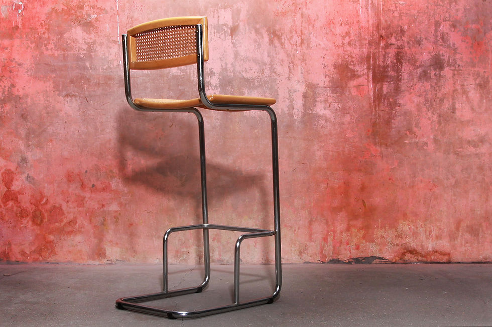 Thumbnail: Set Of Five Marcel Breuer Cesca Style Vintage Bar Stools, 70s
