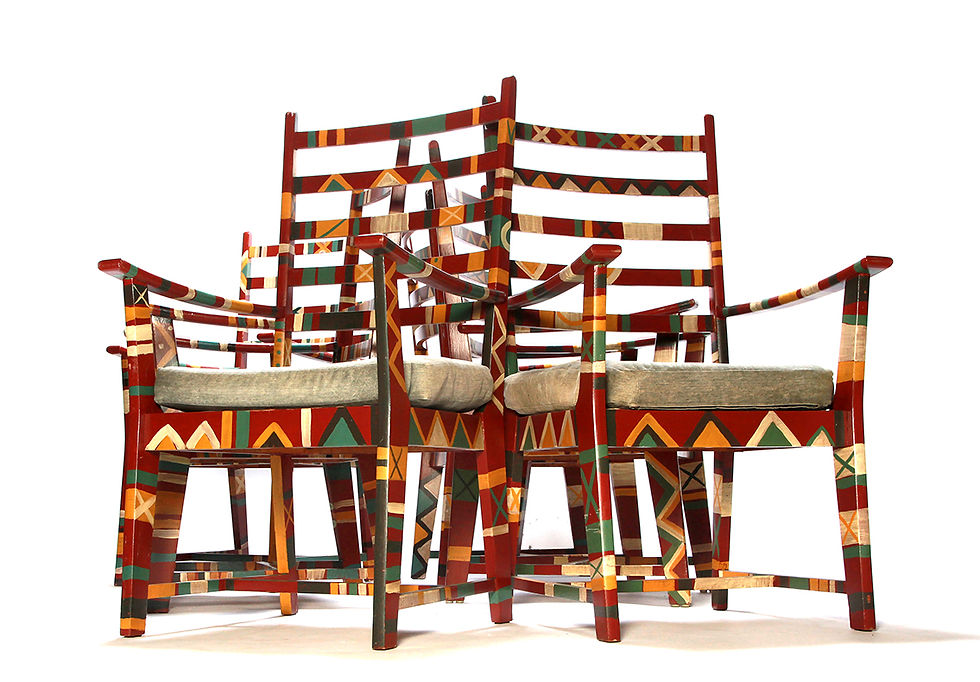 Thumbnail: Very Rare Vintage Native Colour Painted Dining Armchairs, Burgatti Chairs, NardoDaVintage, Vintage Furniture, Rare Chair