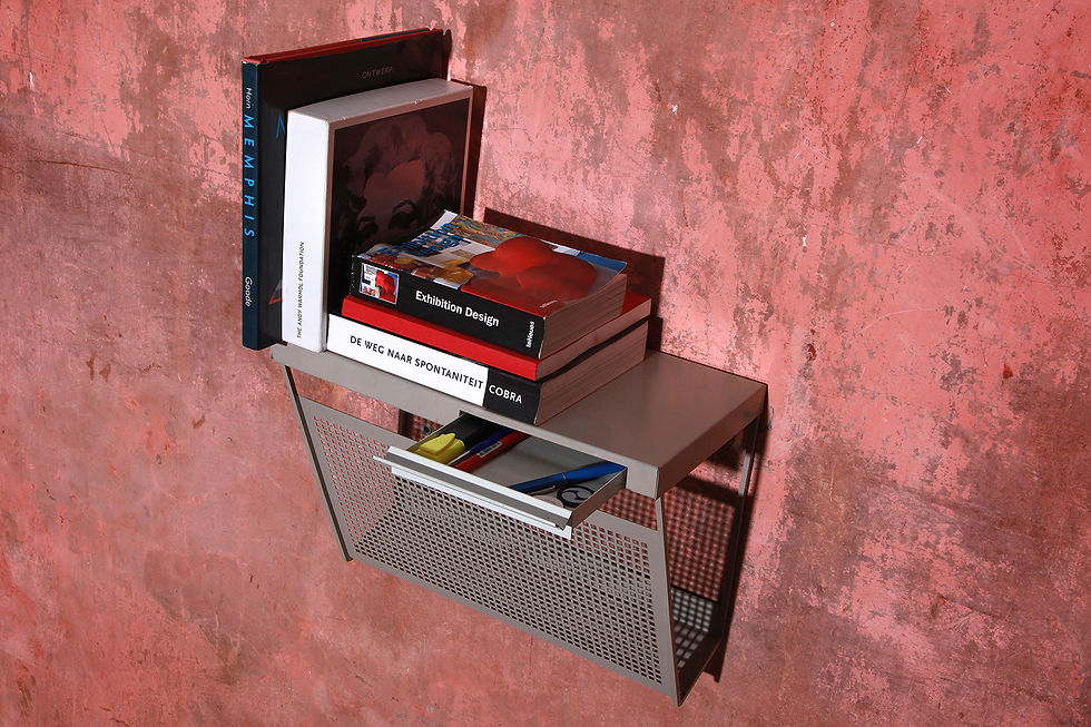 Thumbnail: Tjerk Reijenga Pilastro Metal Perforated 'Notare' Magazine Rack Wall Mount, 60s
