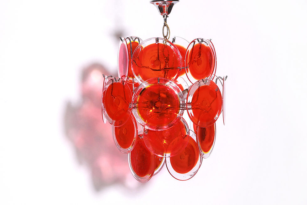 Thumbnail: Gino Vistosi For Mazzega 24 Disk Murano Glass Chandelier, 70's