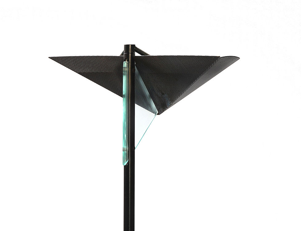 Thumbnail: Perforated Metal Italian Glass Floor Lamp, 80s Lamp, Floor Lamp Minimalistisch, Nardo Da Vintage, Vintage Furniture