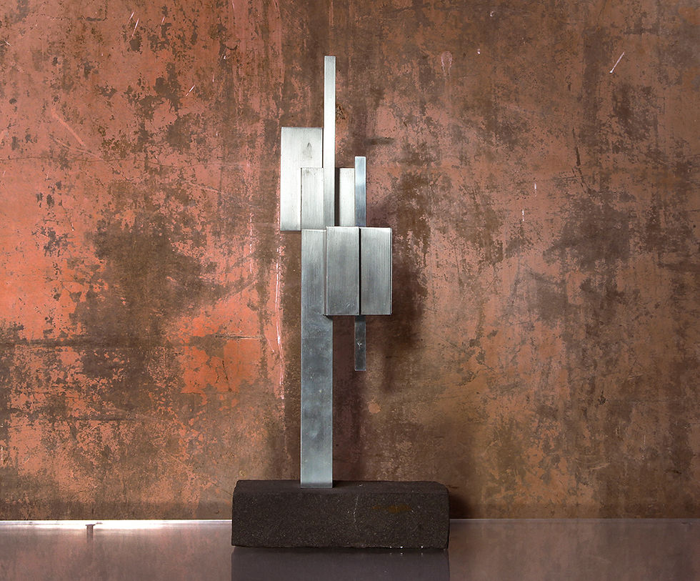 Thumbnail: Aluminium Abstract Minimalist Cube Sculpture, Nardo Da Vintage, NardoDaVintage, Vintage Furniture, Mid Century Furniture