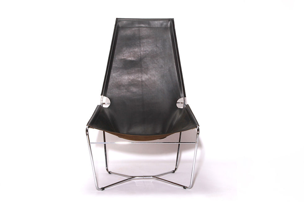 Thumbnail: Rare Harvink Black Leather Chrome Lounge Chair, Leather Vintage Chair, NardoDaVintage, Tube Leather Chair
