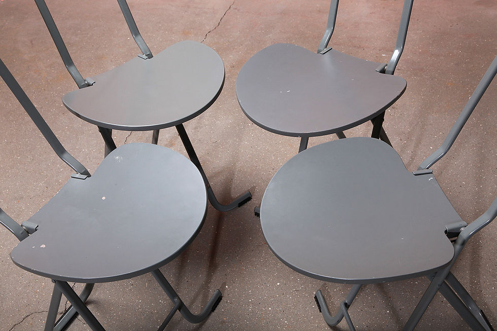 Thumbnail: Paperclip Folding Chairs By Gastone Rinaldi For Thema Italy, 1970s, Italian Folding Chairs, NardoDaVintage, Vintage Furniture