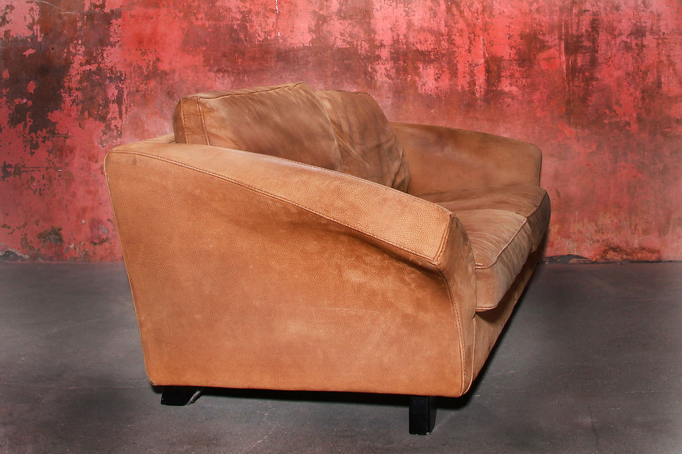 Thumbnail: Brown Thick Roughened Neck-Leather Sofa From Gurian Italy, 80s, Nardo Da Vintage, De Sede sofa, Leather vintage sofa
