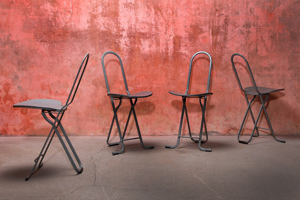 Thumbnail: Paperclip Folding Chairs By Gastone Rinaldi For Thema Italy, 1970s, Italian Folding Chairs, NardoDaVintage, Vintage Furniture