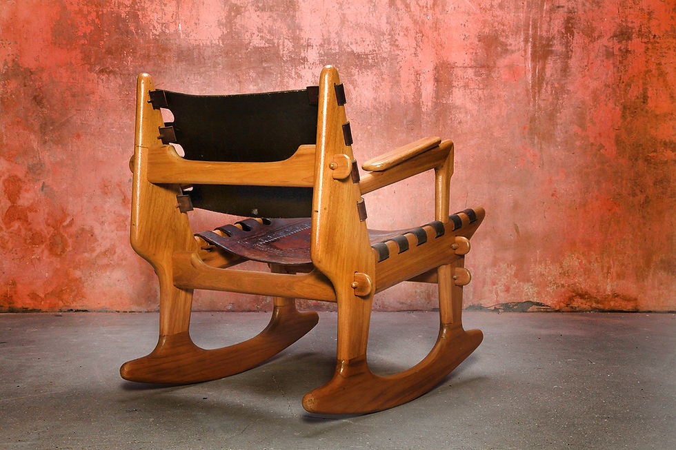 Thumbnail: Angel Pazmino Rocking Chair for Meubles de Estilo, Palissander Rooswood Rocking Chair, NardoDaVintage, Vintage Furniture