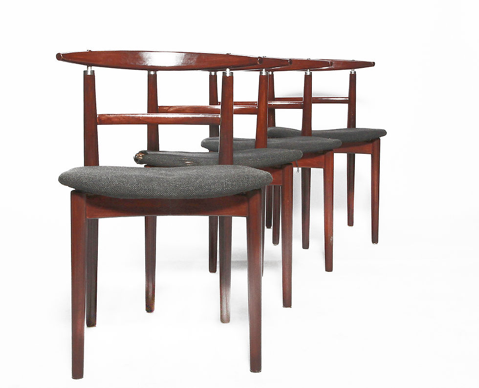 Thumbnail: Set Of Four Helge Sibast - Børge Rammeskov Dining Chairs, Vintage Dining Cairs, Mid Century Dining Chairs, NardoDaVintage