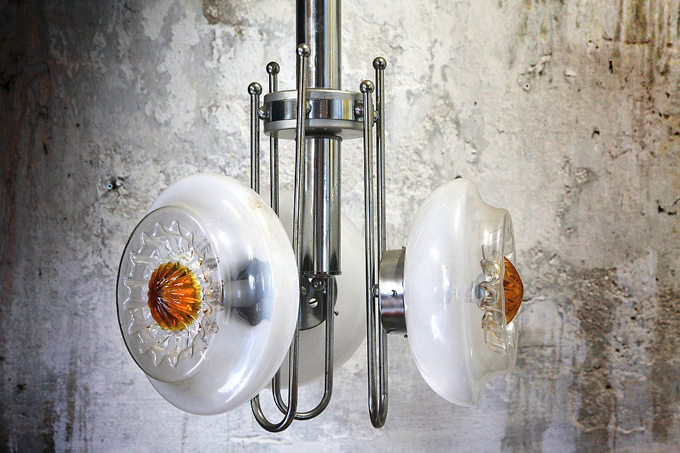 Thumbnail: Mazzega Murano Glass Pendant Hanging Lamp, Venini Glass, NardoDaVintage, Vintage Furniture, Mid Century Furniture, Glass Lamp