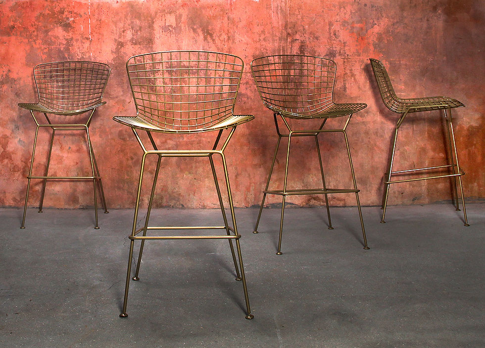Thumbnail: Harry Bertoia Style Wire Bar Stools, Wire Design Bar Stools, Metal Bar Stools, Italian Bar Stool, NardoDaVintage