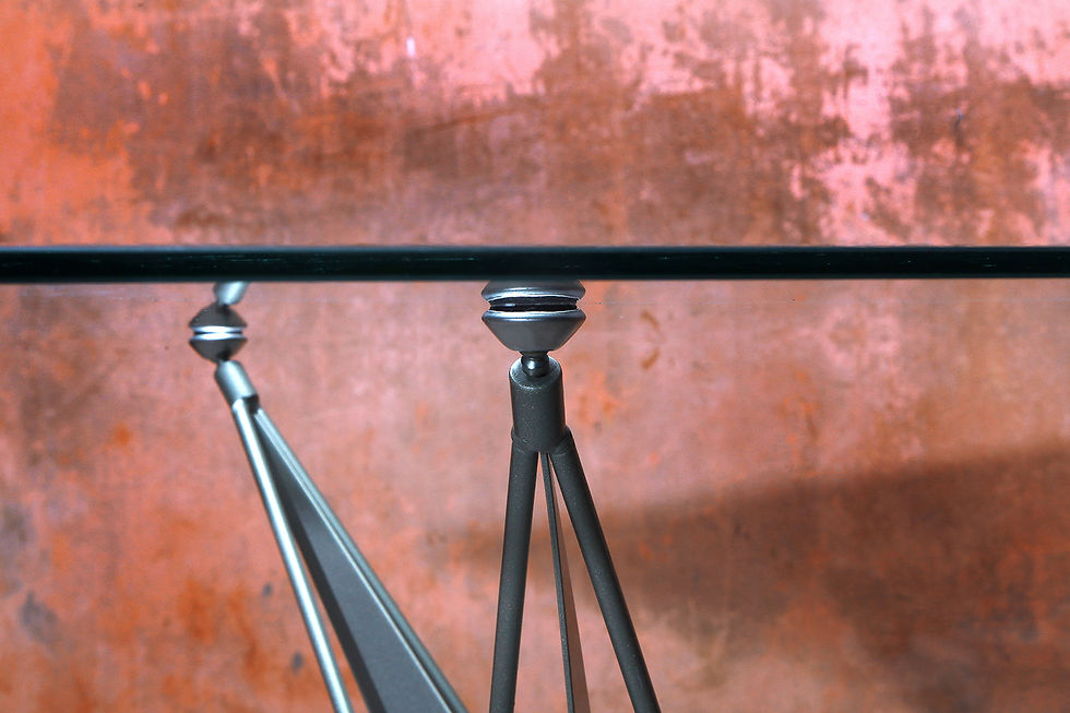 Thumbnail: Tecno Style Dining Table. Aluminium Frame Faceted Glass, Space Age Dining table, Nardo, NardoDaVintage, Vintage Furniture