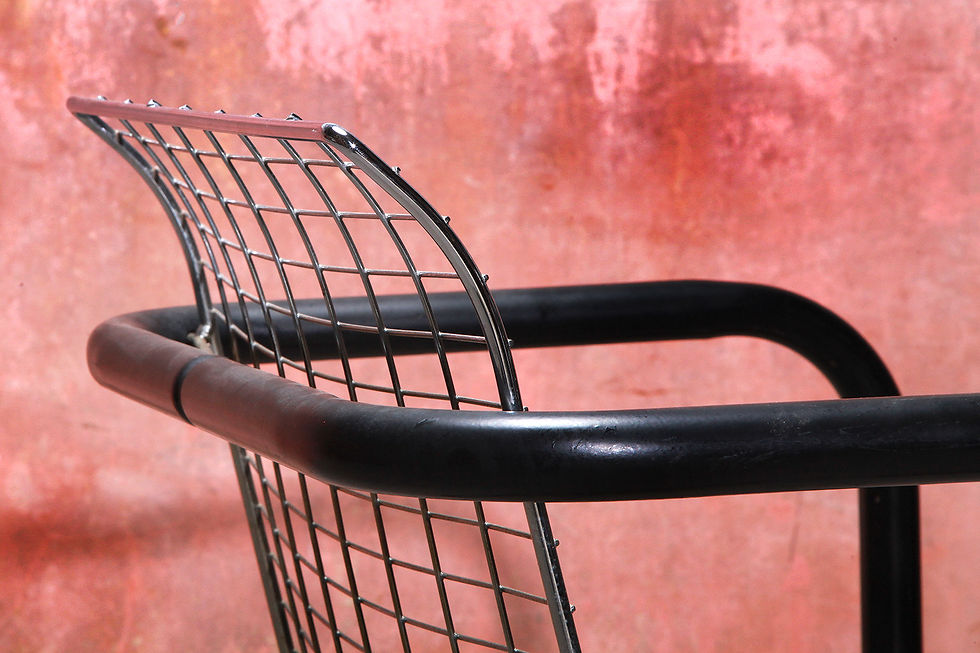 Thumbnail: Vintage Metal Wired Dining Arm Chairs