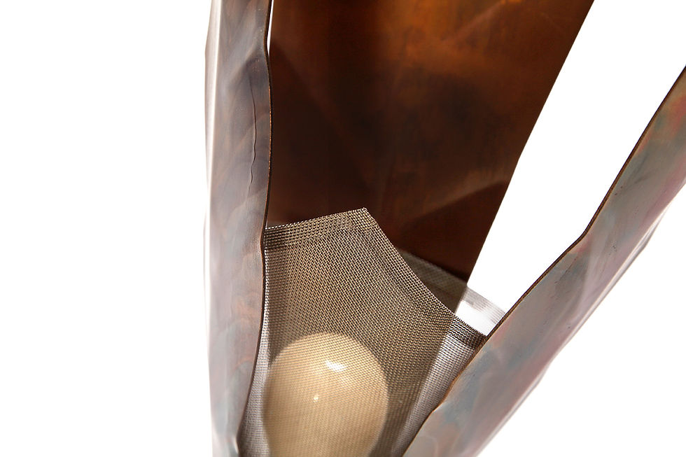 Thumbnail: Lamps by Franco Zavarise for Zava Luce Italy, Brutalist Table Lamps, Cooper Brass Lamp, Iron Lamps, Handmade Lamps