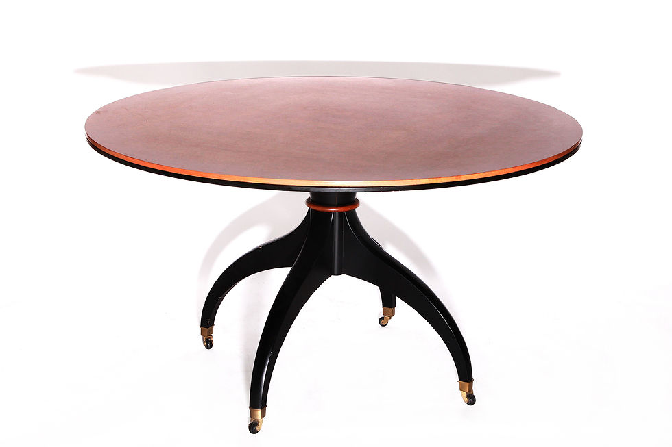 Thumbnail: Very Rare Giorgretti On Wheels Dining Table Walnut Wood Top ( rotatable ), 80s