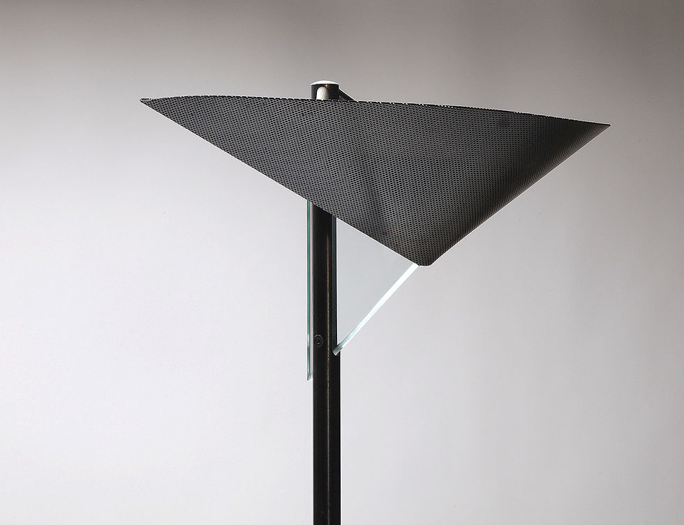 Thumbnail: Perforated Metal Italian Glass Floor Lamp, 80s Lamp, Floor Lamp Minimalistisch, Nardo Da Vintage, Vintage Furniture