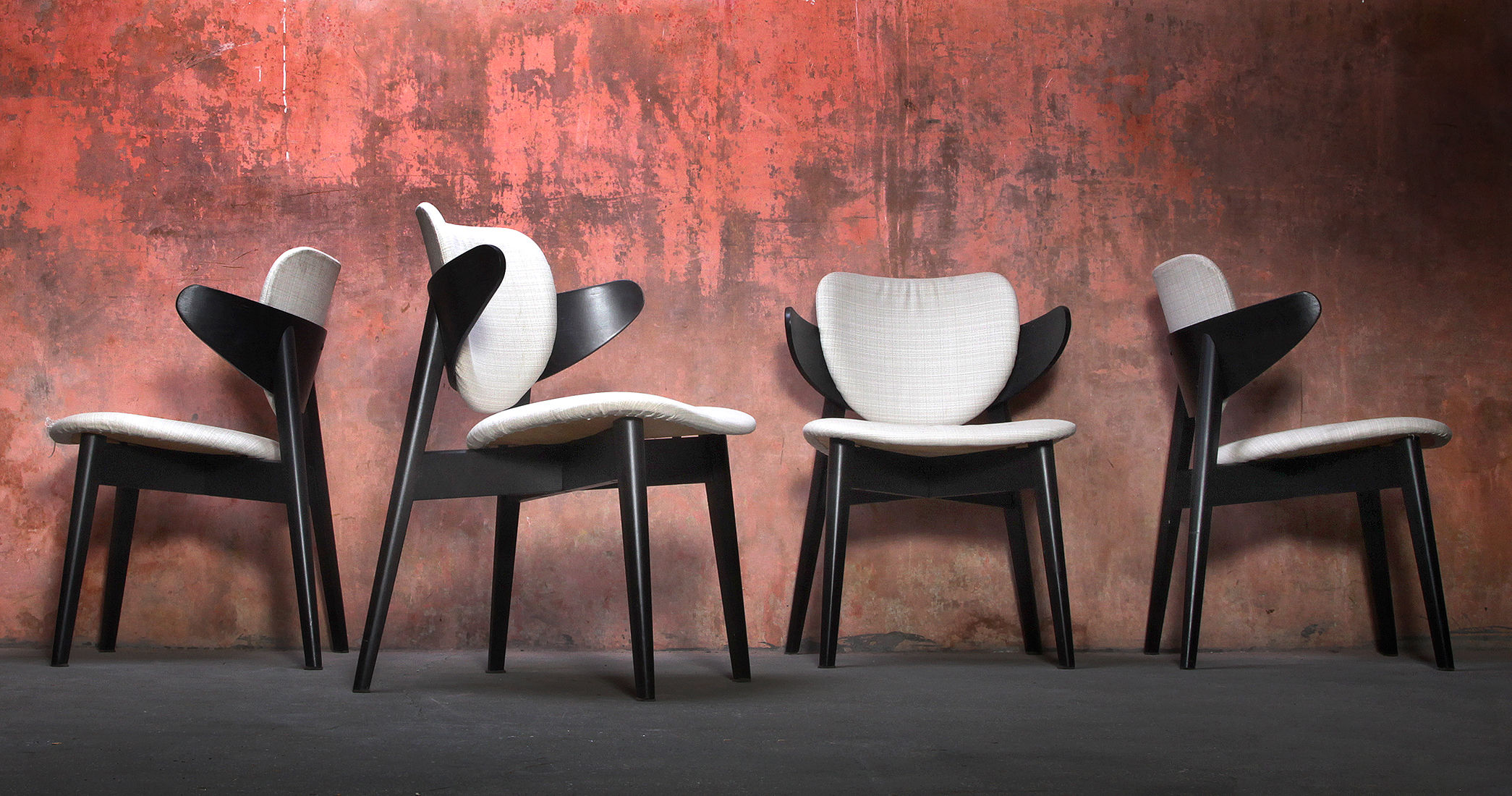 Scandinavische Dining Chairs Danish Swedish Design Chair, Louis Van Teeffelen Style Chairs, Cow Horn Chair, NardoDaVintage