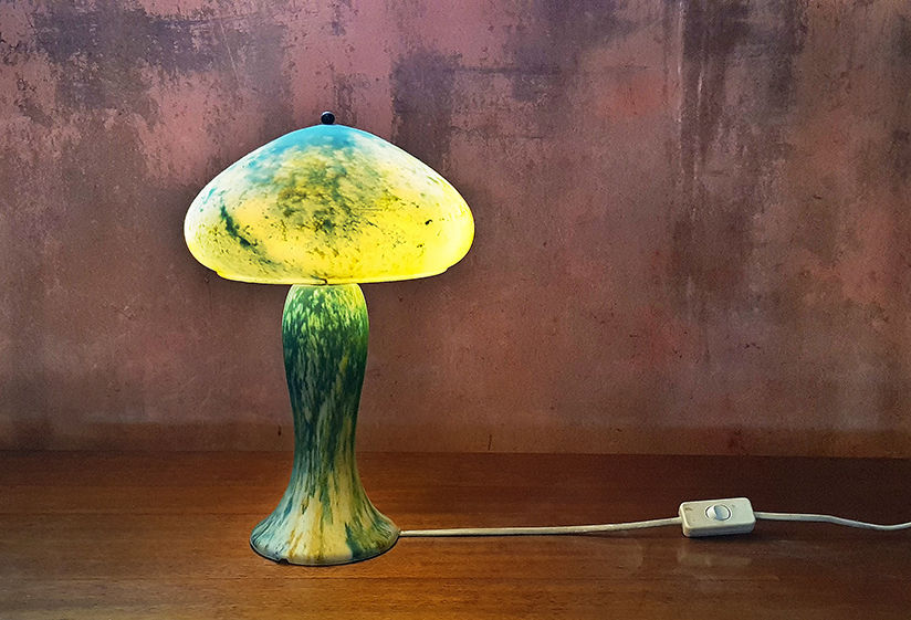 Murano Glass Mushroom Table Lamp, Mushroom Lamp, Vintage Glass Lamp Made in Italy, NardoDaVintage, Vintage Furniture