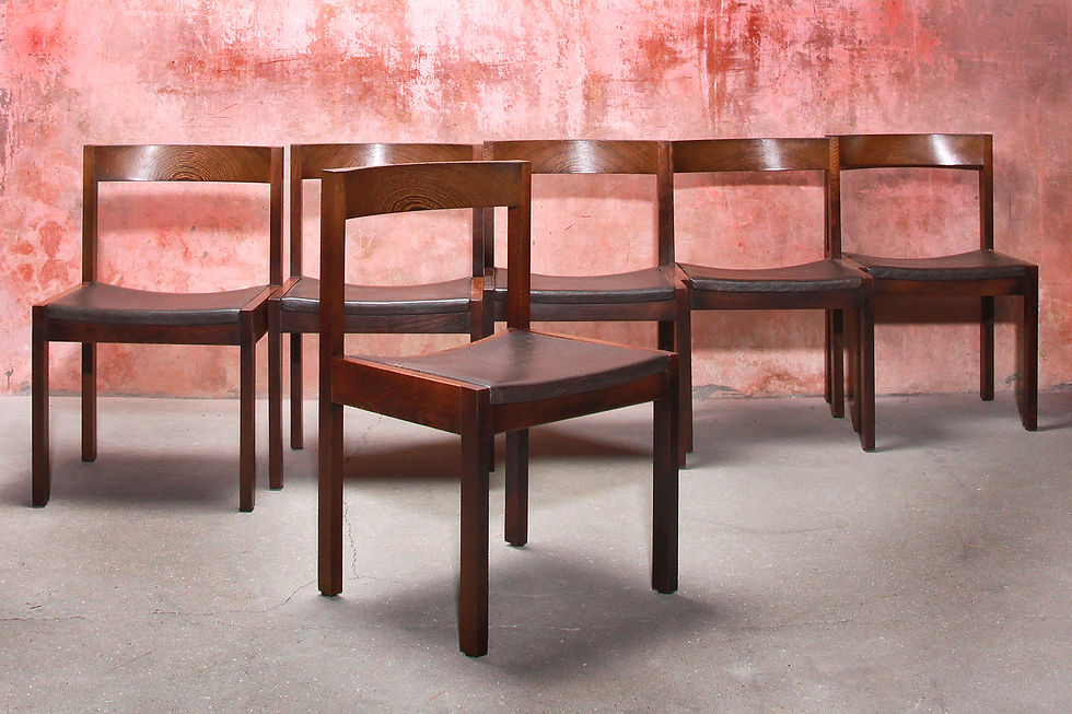 Thumbnail: Very Rare Martin Visser Wengé Dining Chairs For ‘t Spectrum set of 6, Martin Visser, Vintage Furniture, Mid Century Furniture