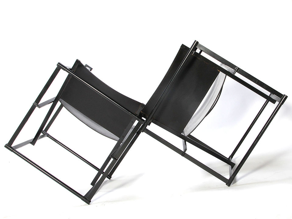 Thumbnail: FM62 Cubic Leather Lounge Chair By Radboud van Beekum For Pastoe, 80s chairs, Vintage Metal Leather Chairs, Mid Century Cube