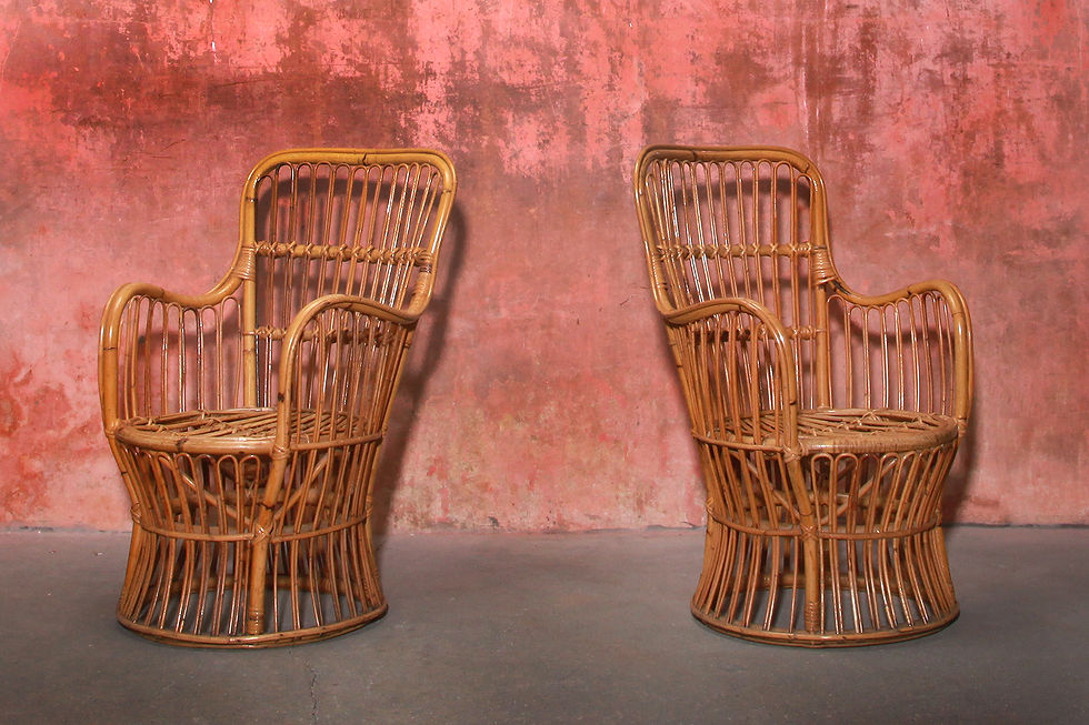 Pierantonio Bonacina Vintage Rattan Armchairs, 60s, Nardo Da Vintage, Rattan Chair, Dutch Rattan Chair