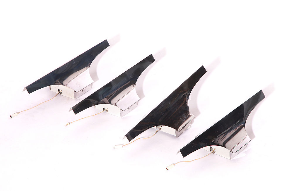 Thumbnail: Rare Vintage Doria Aluminium Sculpture Wall Sconce Lamps, 70s
