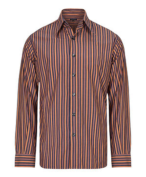 Chemise à rayures pour homme à manches longues.