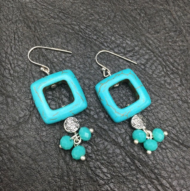 Turquoise with Silver Earrings