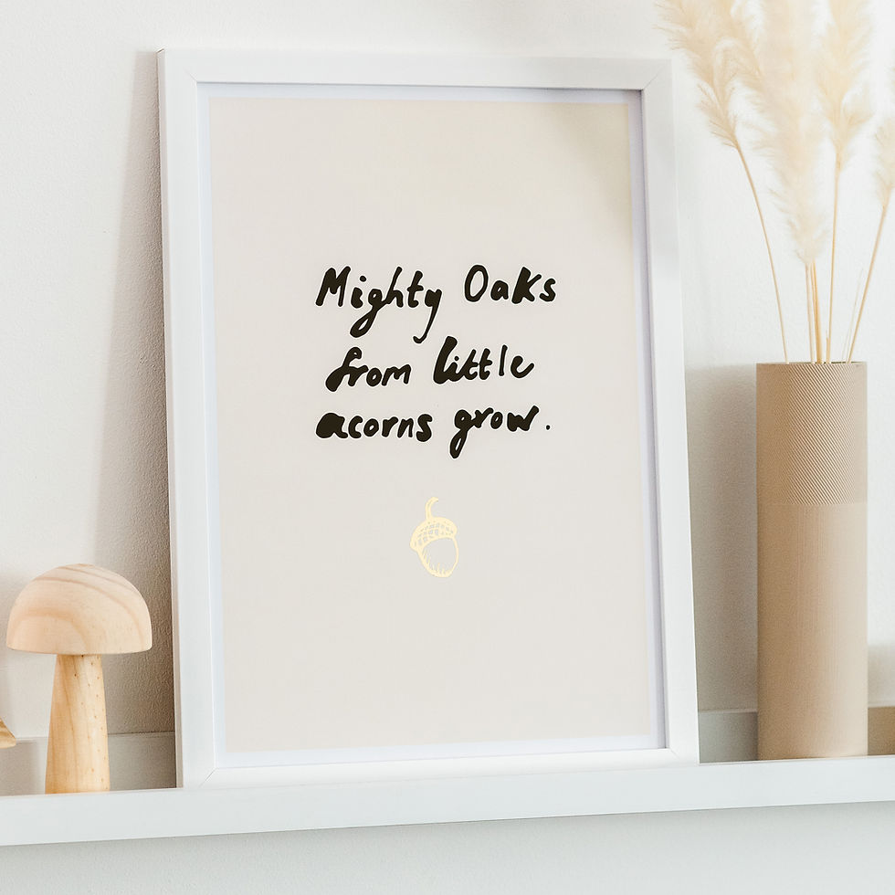 Thumbnail: Little Acorn Art Print - Linen