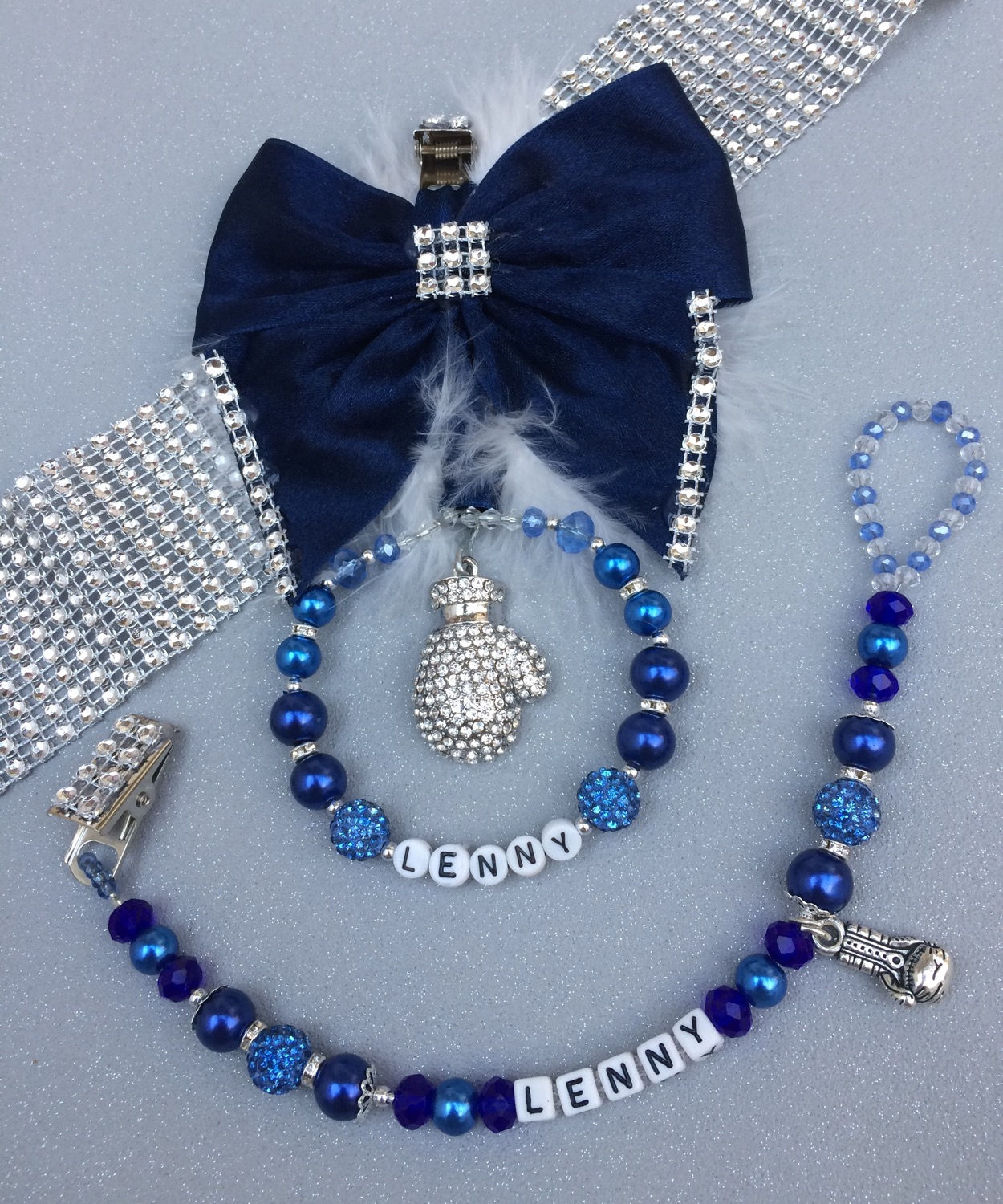 Boxing Glove Pram Charm and Dummy Clip Set