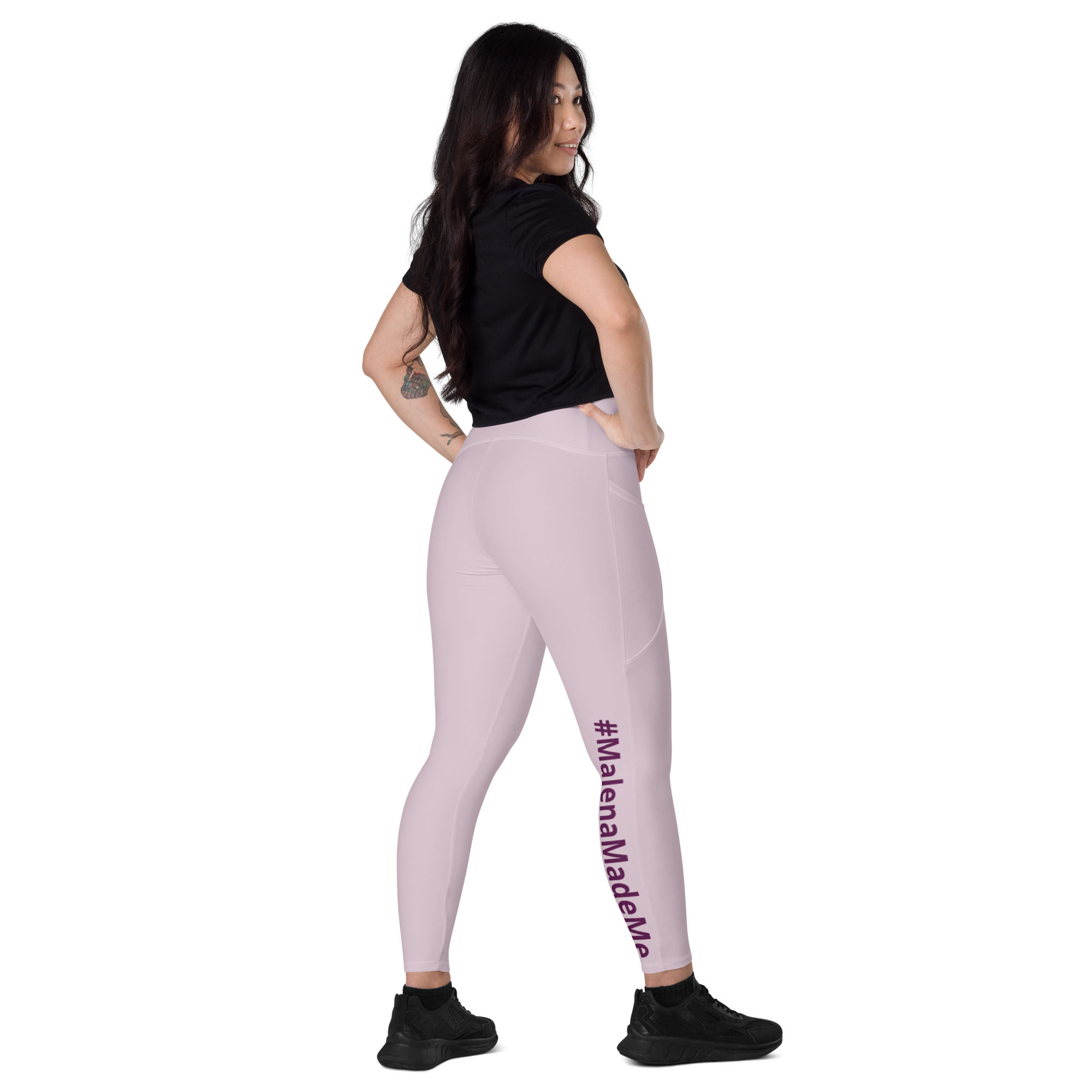 Crossover leggings with pockets