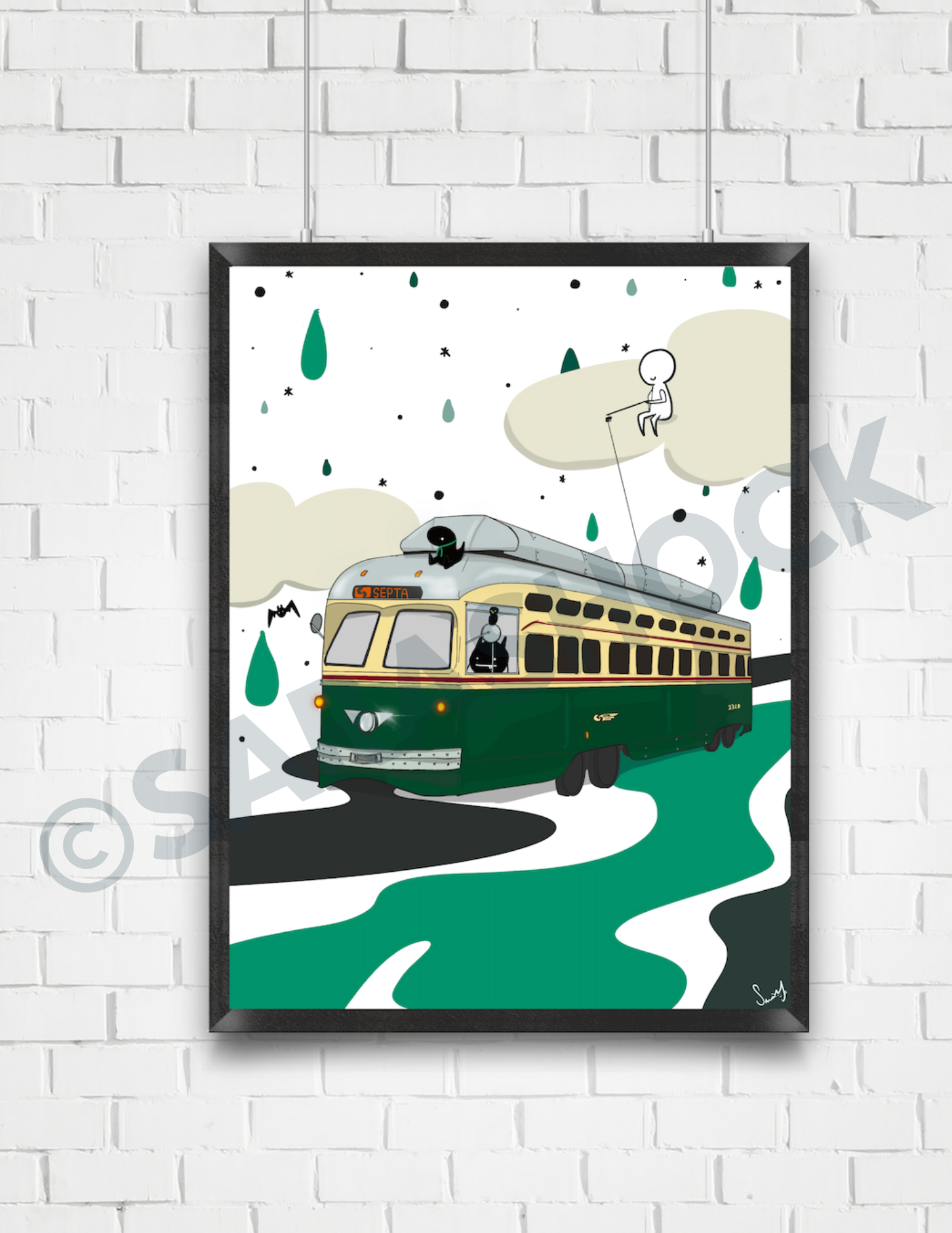 Vehicle Art Print | 11x14 SEPTA TRAIN Automotive Wall Art