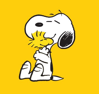 drawing of dog hugging a bird