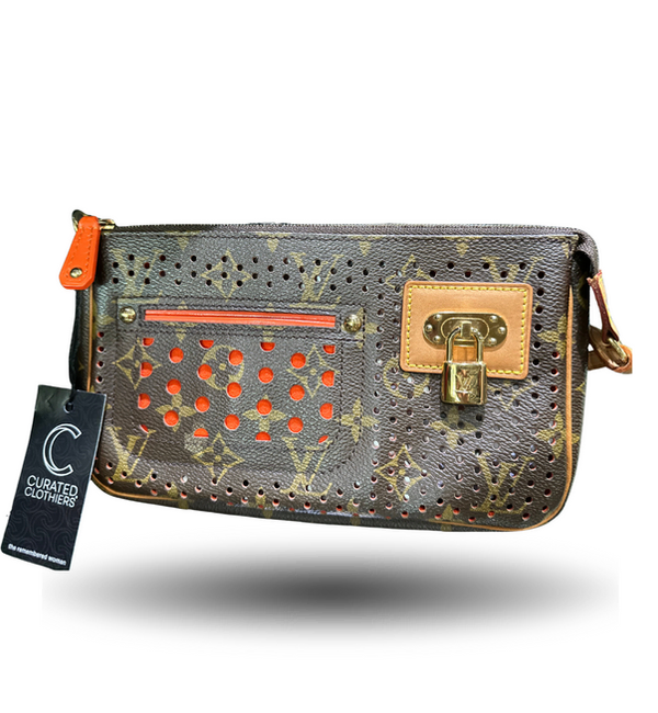 Louis Vuitton perforated monogram Pochette in orange