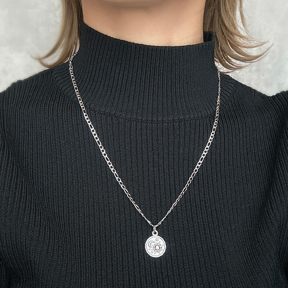 サムネイル： ステンレス　太陽と月チャームネックレス