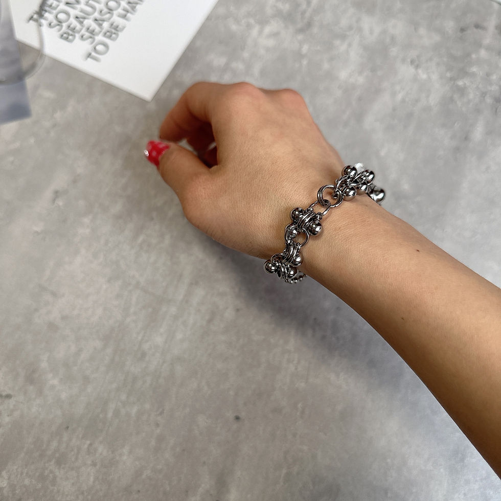 サムネイル： ステンレス　ボールチェーンランダムブレスレット