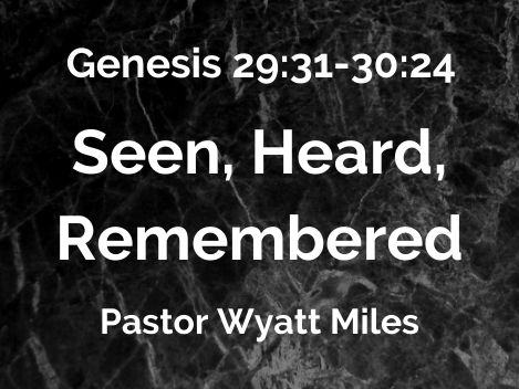 Seen, Heard, Remembered - Genesis 29:31-30:24