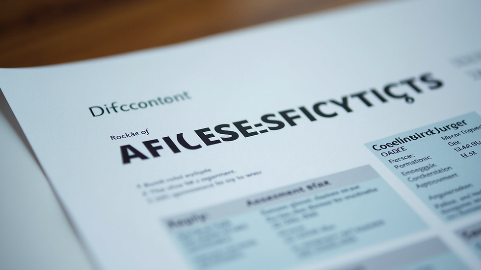 Close-up view of a risk assessment document with highlighted sections
