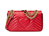 Thumbnail: Gucci Small GG Marmont in Red Camera Bag with Flap Closure Handbag