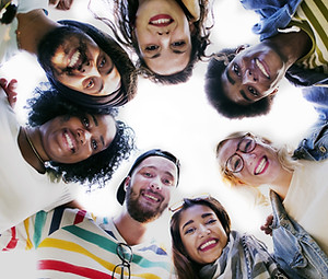 Group Students Smilling
