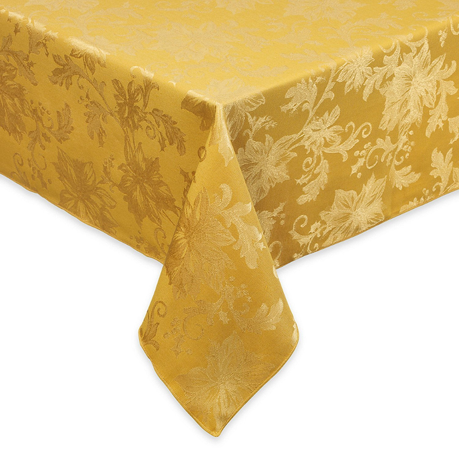 Toalha de Mesa Cetim de Jacquard Dourada - Metragem: 1,50 x 3,00