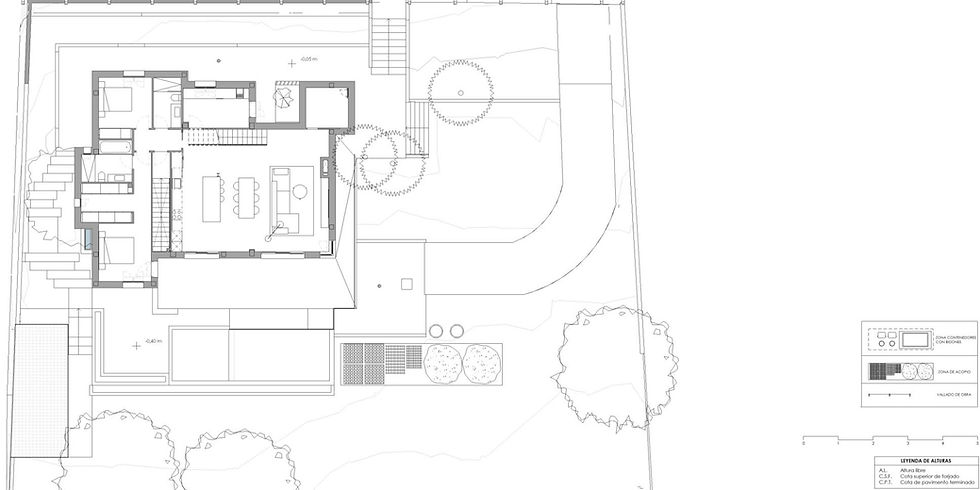 Plano de estudio de gestión de residuos en Revit