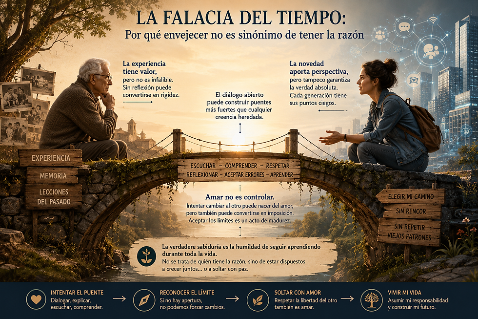 La Falacia del Tiempo: Por qué envejecer no es sinónimo de tener la razón