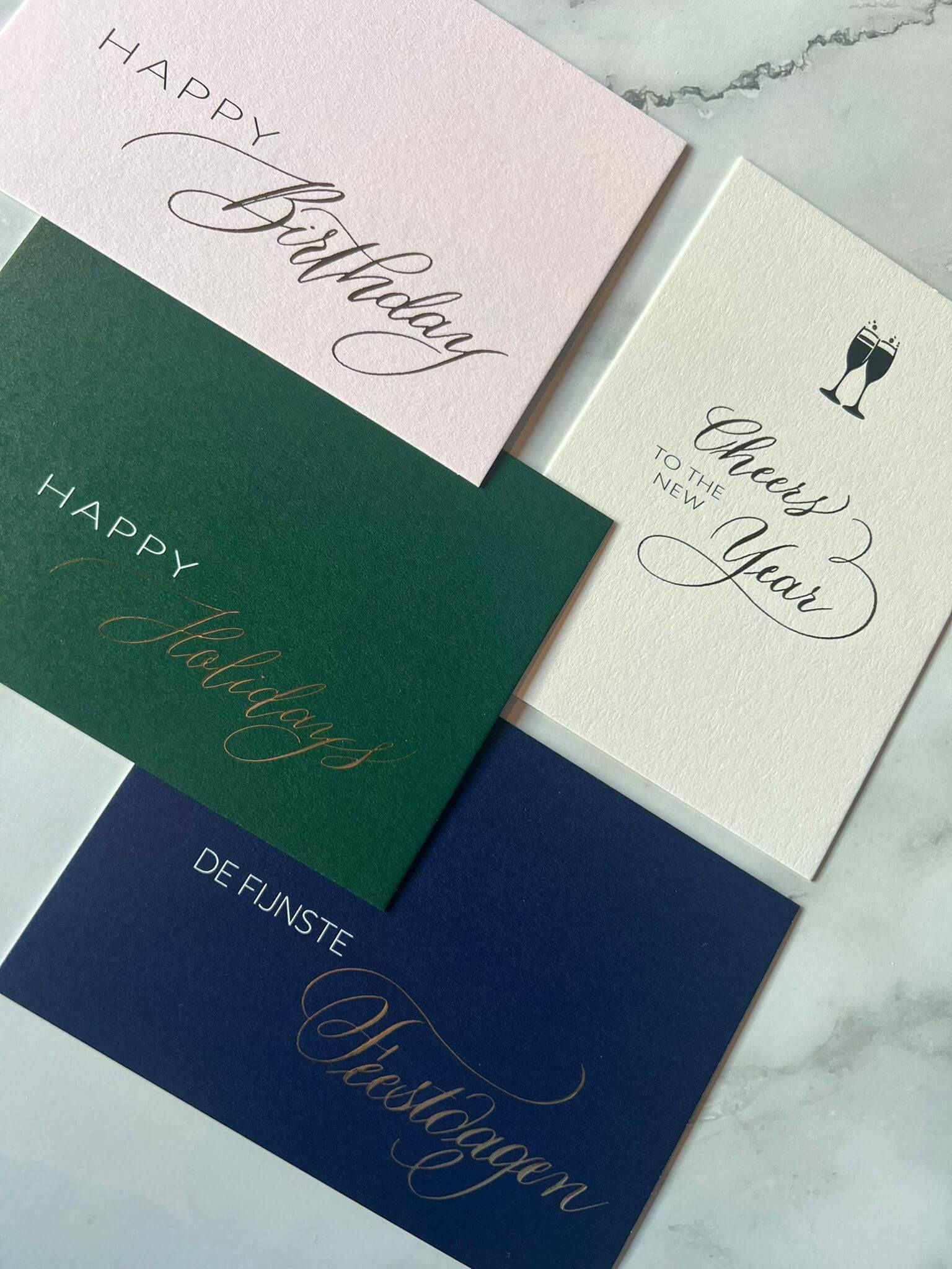 Wenskaart met goudfolie