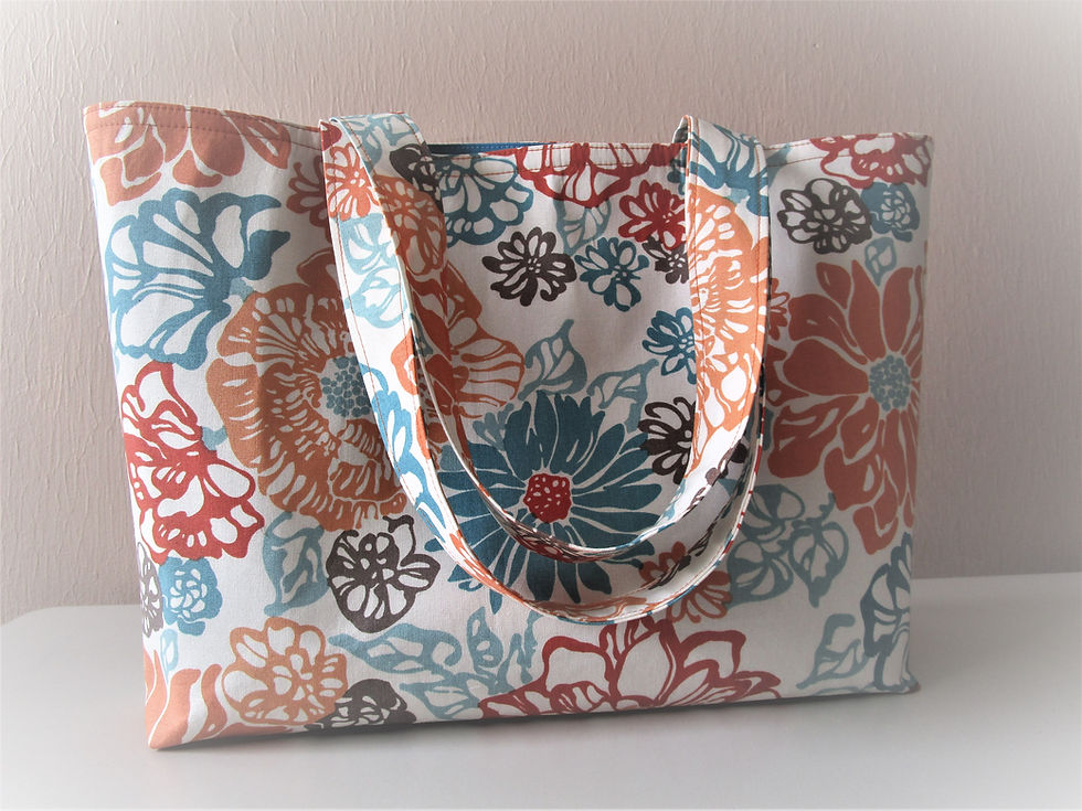 Thumbnail: Teal and Orange Large Tote Bags