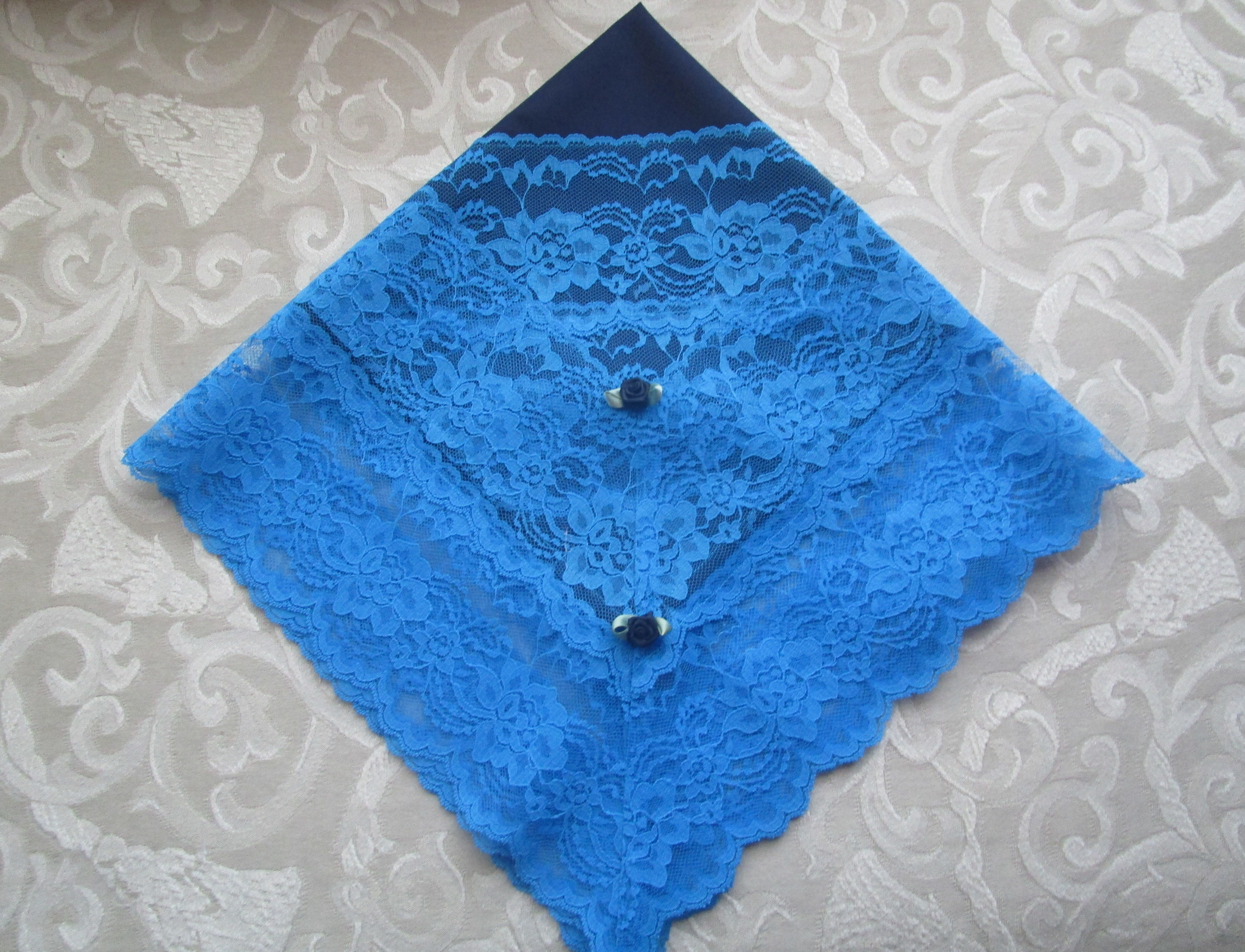 Navy Blue Cotton Lap Scarves