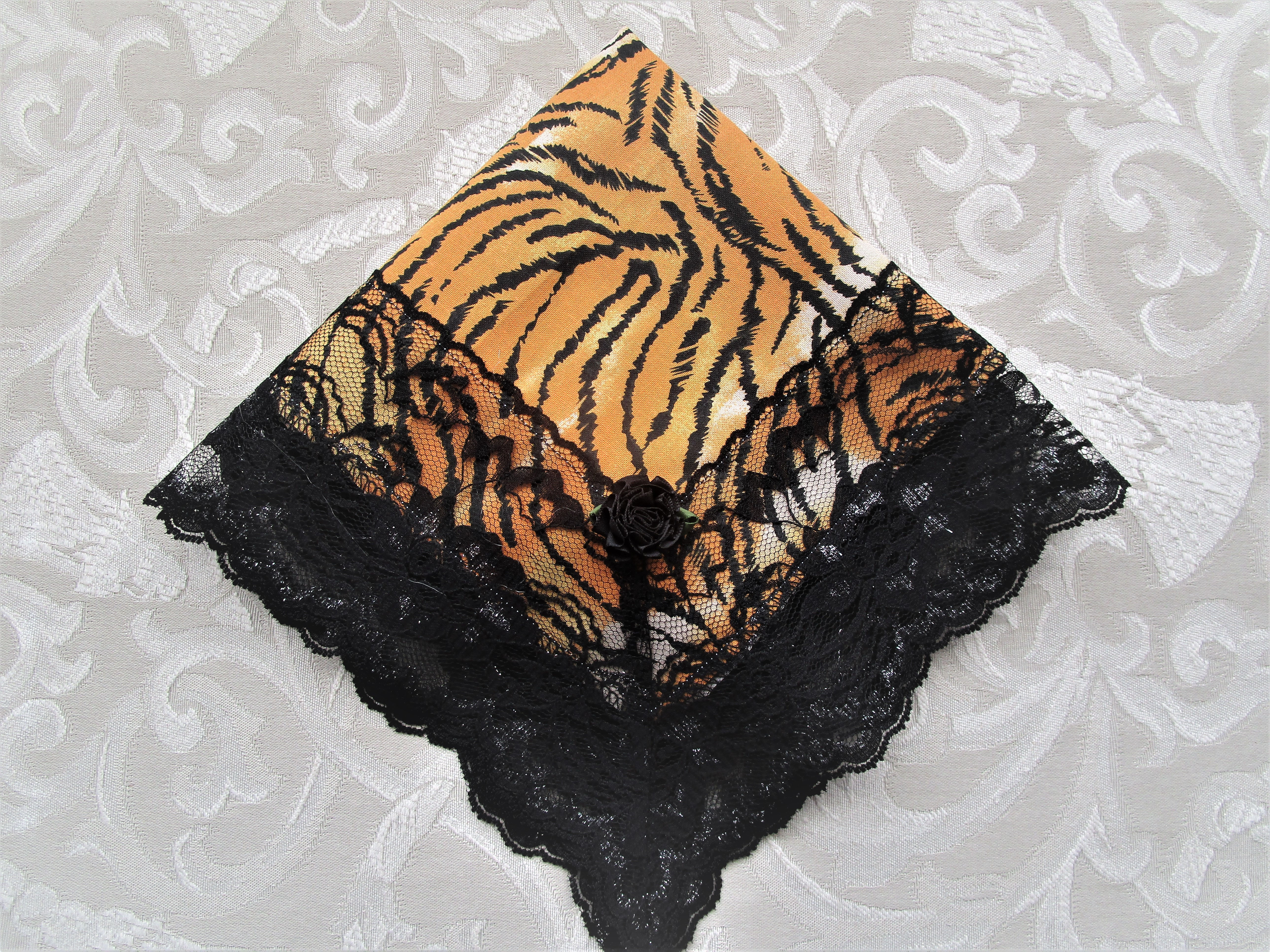 Black and Orange Cotton Church Hankies