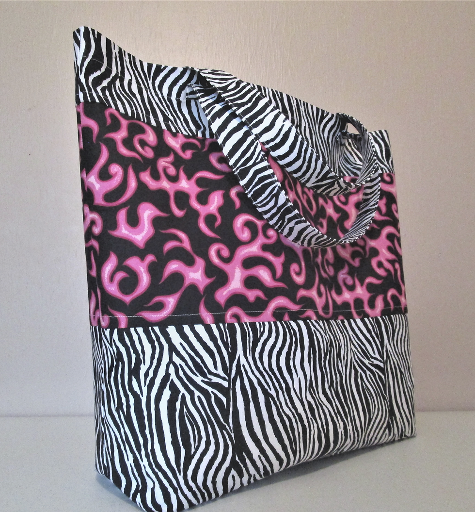 Thumbnail: Black White Zebra Extra Large Reusable Beach Tote Bags