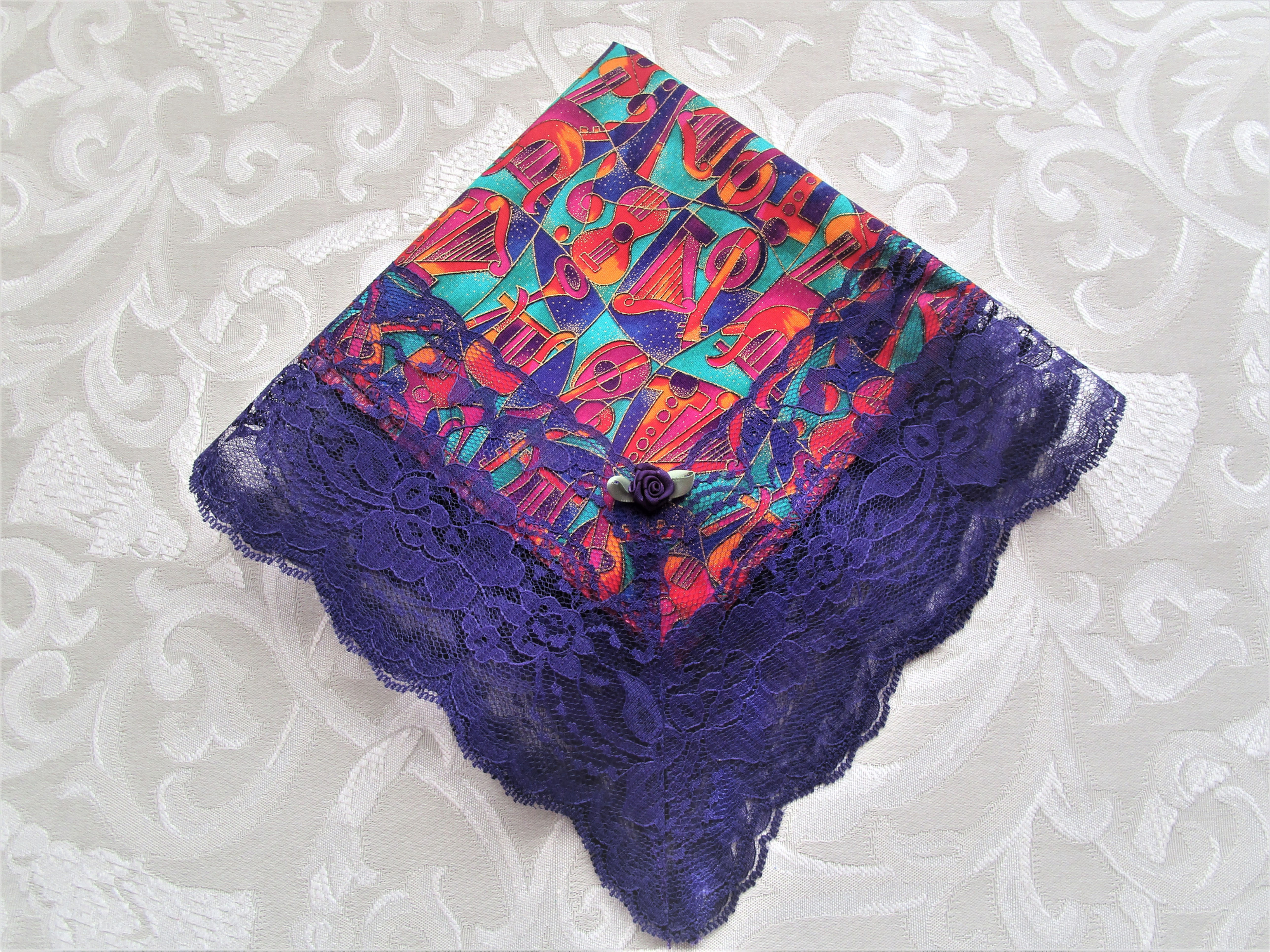 Purple and Green Cotton Church Hankies